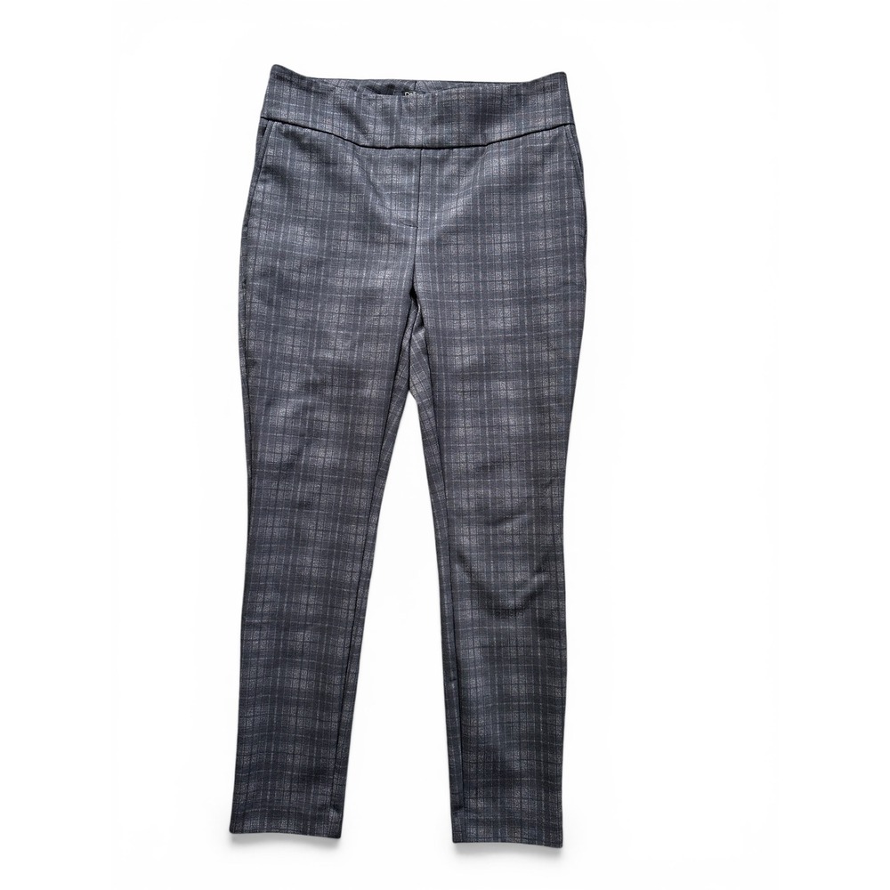 Dalia Plaid Pull On Dress Pants Wmn Medium Grey Check Stretch Trousers Excellent